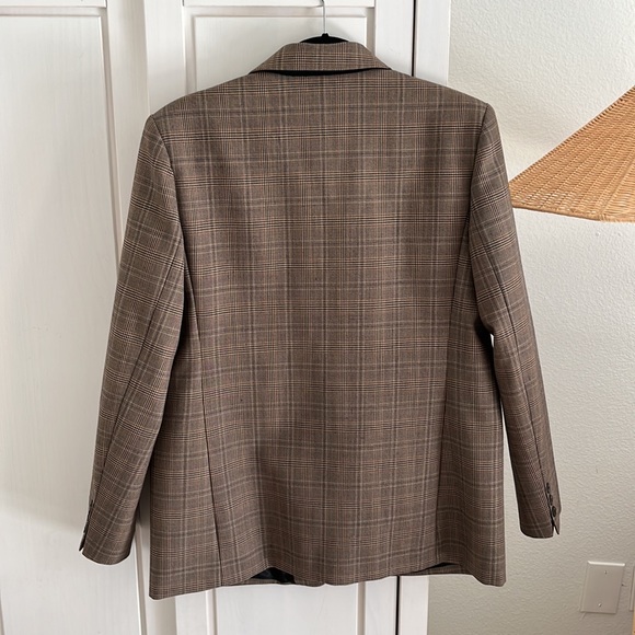 SANDRO | (size 40) Jada Windowpane Brown Plaid Check Blazer Jacket - Picture 6 of 10